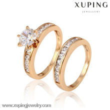 12888-xuping moda jóias de ouro 18k mulheres gêmeos anéis